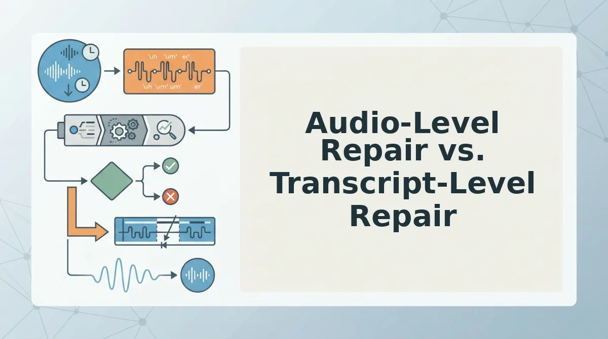 Audio-Level Repair vs. Transcript-Level Repair