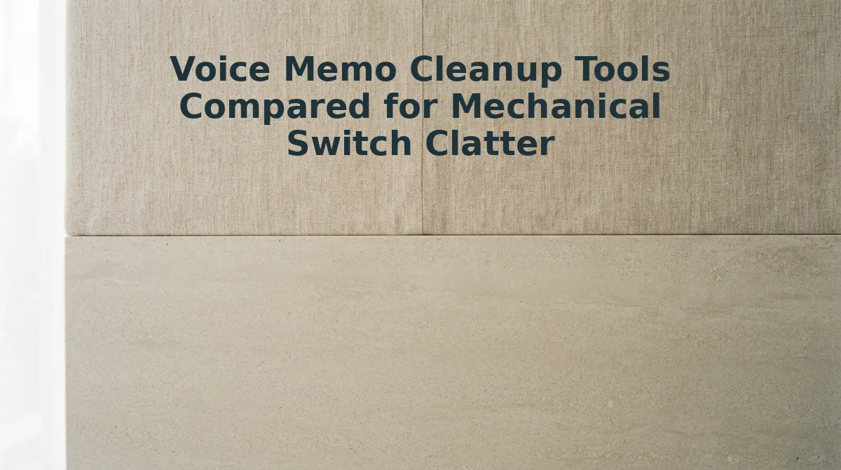 Voice Memo Cleanup Tools Compared for Mechanical Switch Clatter