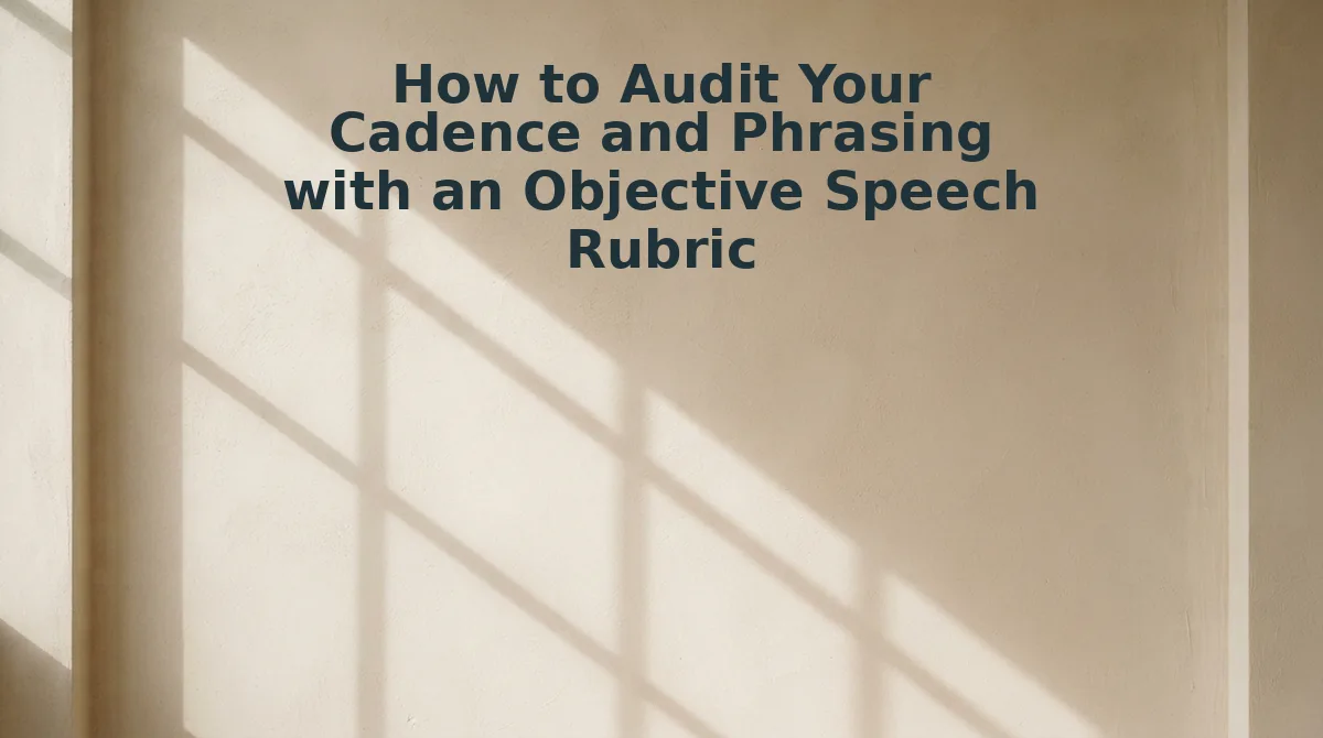 How to Audit Your Cadence and Phrasing with an Objective Speech Rubric