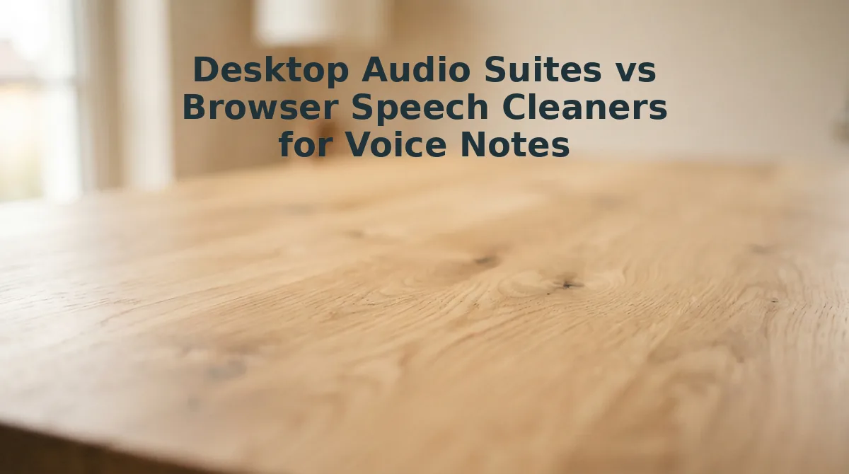 Desktop Audio Suites vs Browser Speech Cleaners for Voice Notes