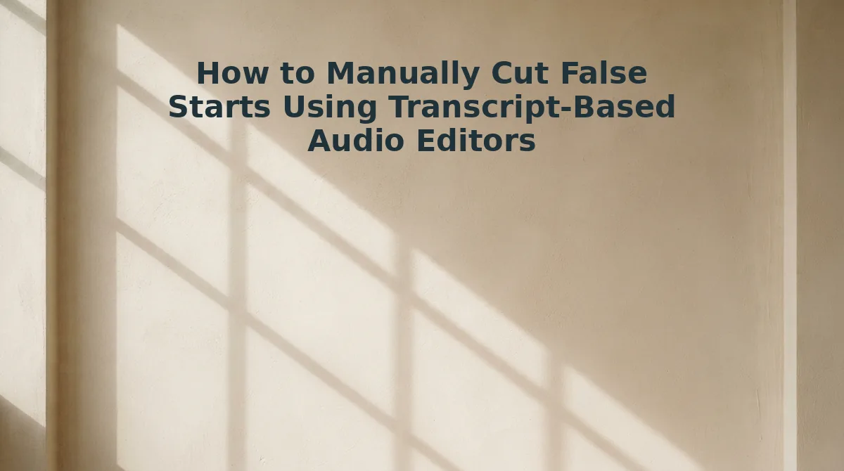 How to Manually Cut False Starts Using Transcript-Based Audio Editors