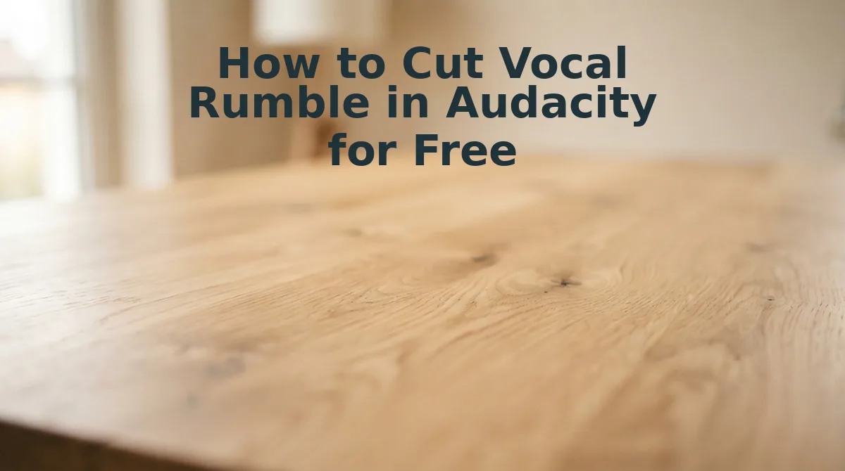 How to Cut Vocal Rumble in Audacity for Free
