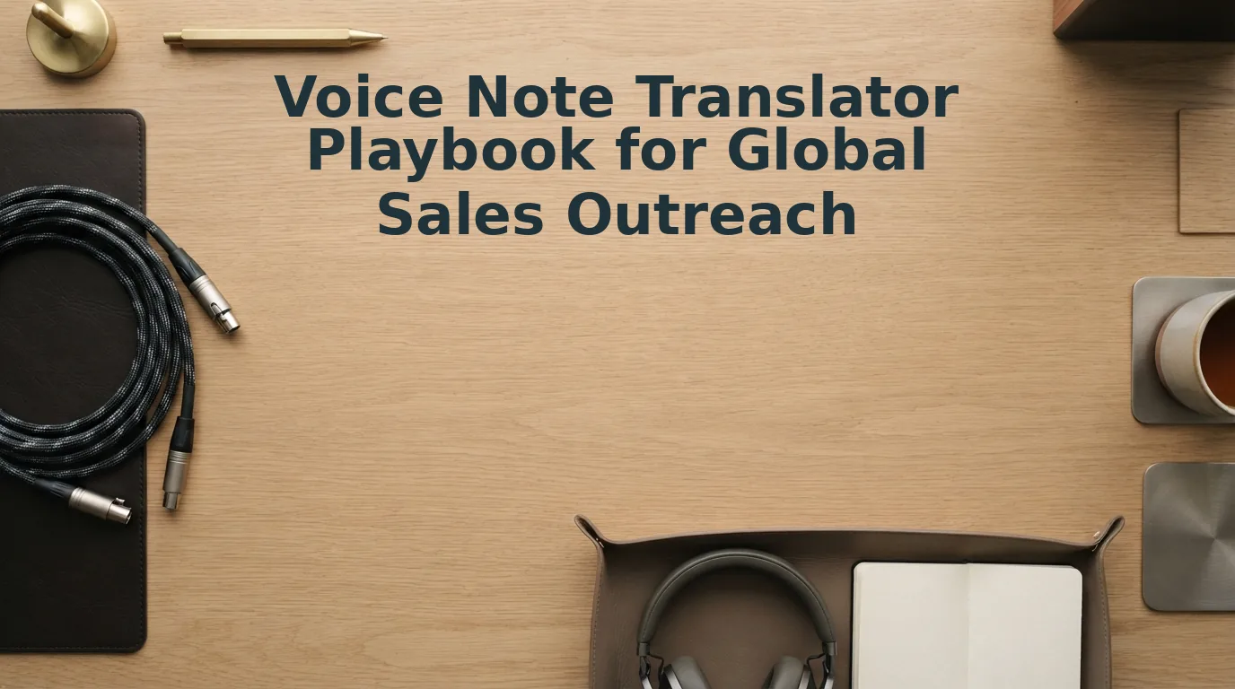 Voice Note Translator Playbook for Global Sales Outreach
