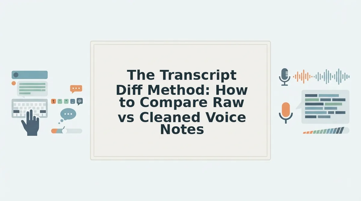 The Transcript Diff Method: How to Compare Raw vs Cleaned Voice Notes