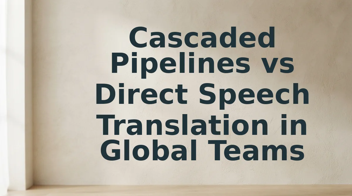 Cascaded Pipelines vs Direct Speech Translation in Global Teams