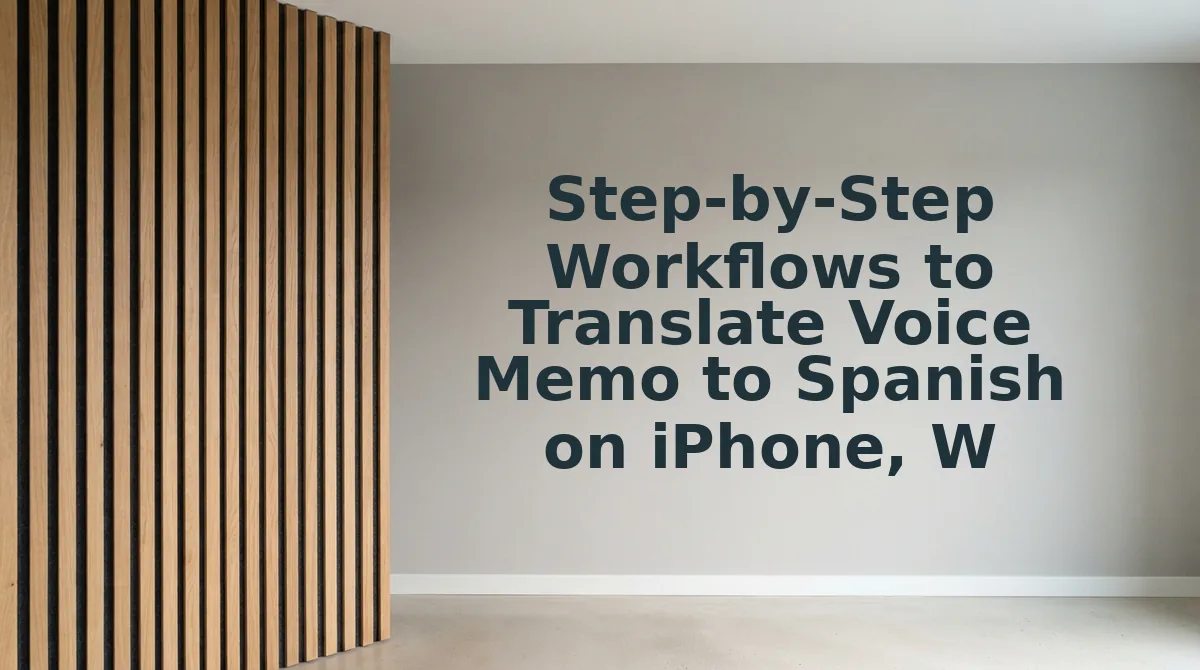 Step-by-Step Workflows to Translate Voice Memo to Spanish on iPhone, WhatsApp, and Android