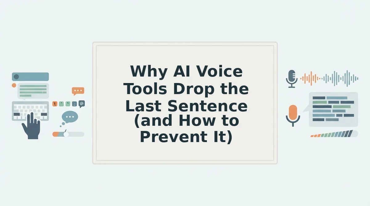 Why AI Voice Tools Drop the Last Sentence (and How to Prevent It)