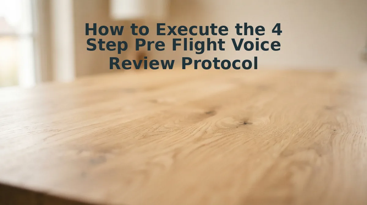 How to Execute the 4 Step Pre Flight Voice Review Protocol