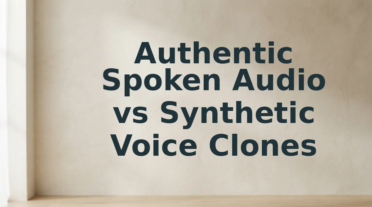 Authentic Spoken Audio vs Synthetic Voice Clones