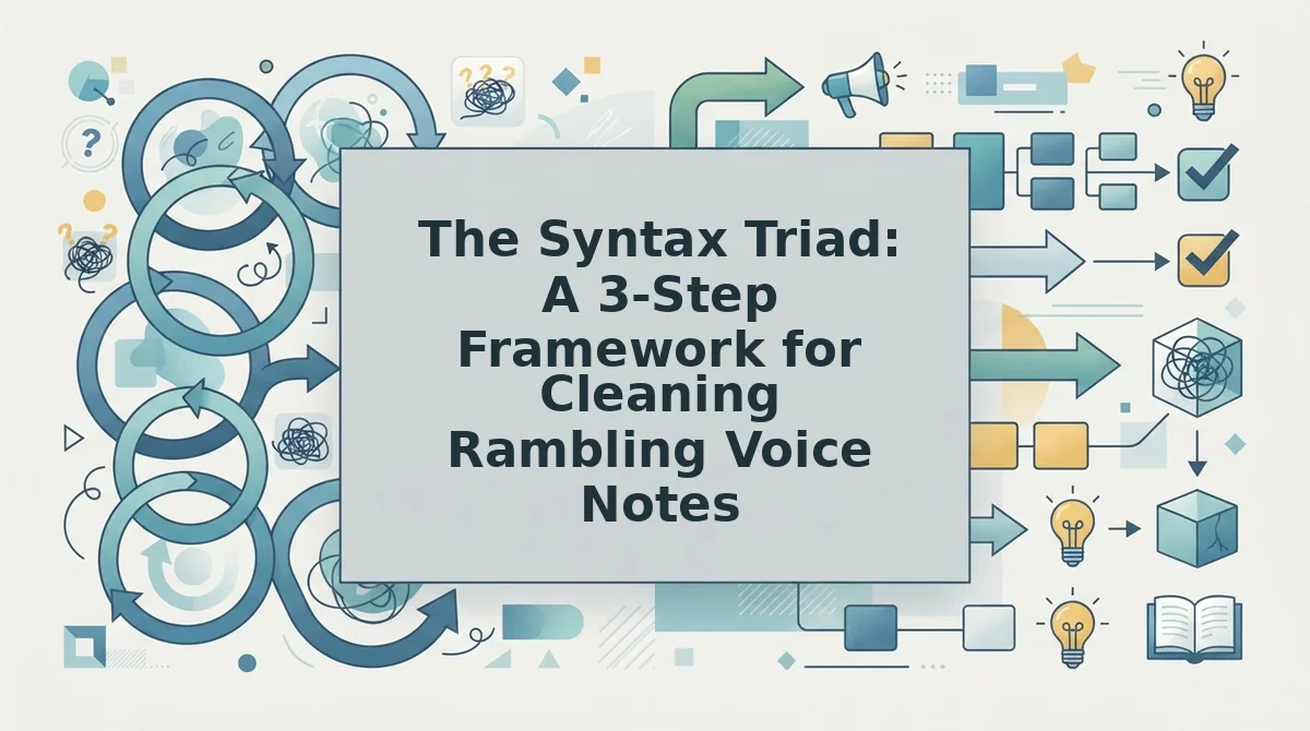 The Syntax Triad: A 3-Step Framework for Cleaning Rambling Voice Notes