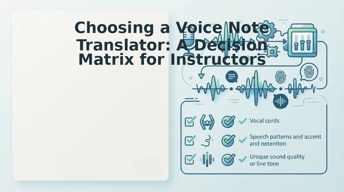 Choosing a Voice Note Translator: A Decision Matrix for Instructors