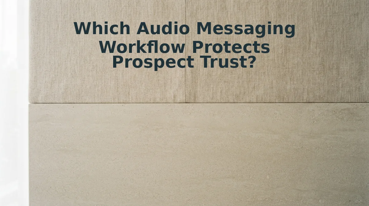 Which Audio Messaging Workflow Protects Prospect Trust?