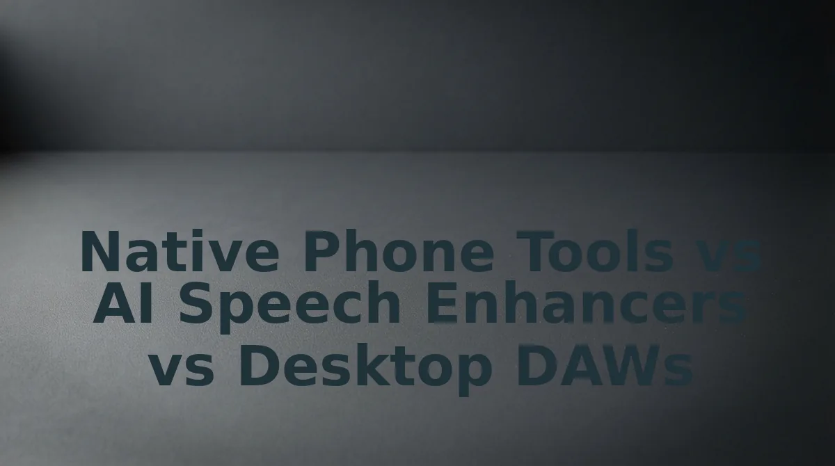 Native Phone Tools vs AI Speech Enhancers vs Desktop DAWs