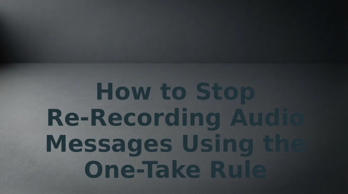 How to Stop Re-Recording Audio Messages Using the One-Take Rule