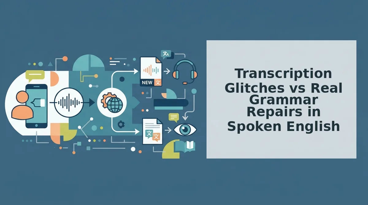 Transcription Glitches vs Real Grammar Repairs in Spoken English