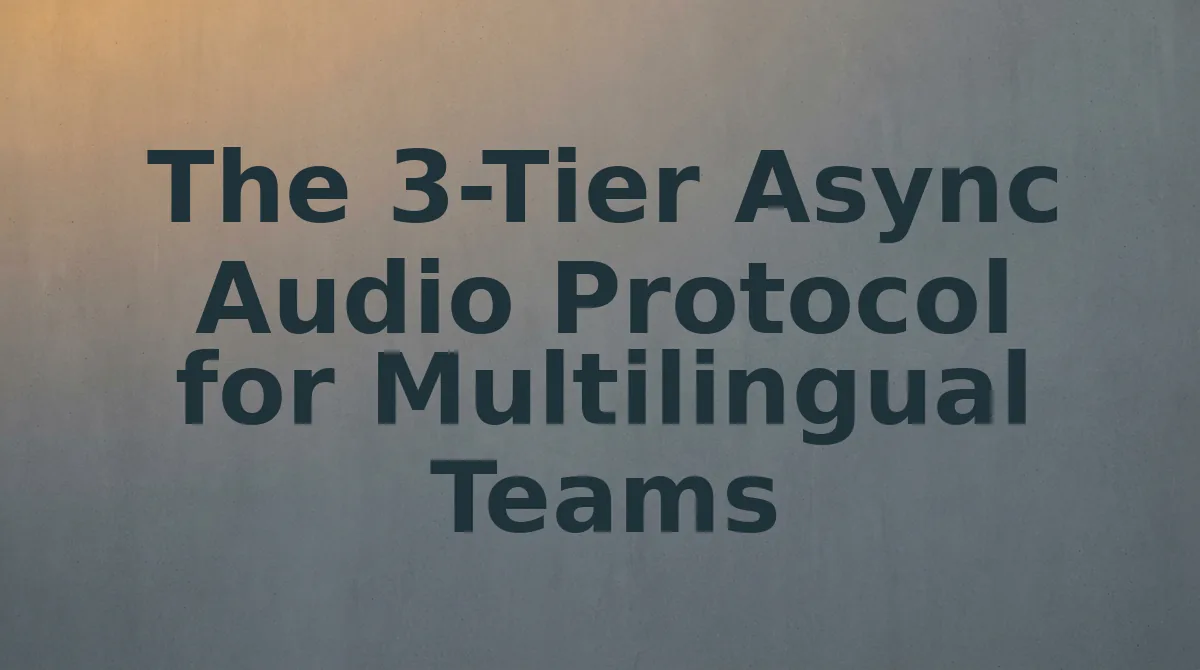 The 3-Tier Async Audio Protocol for Multilingual Teams