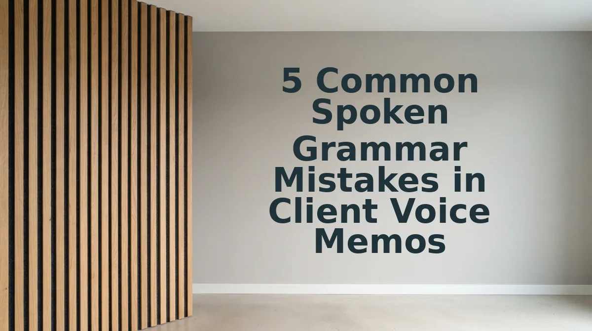 5 Common Spoken Grammar Mistakes in Client Voice Memos