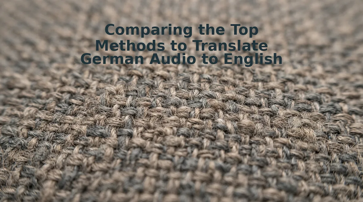 Comparing the Top Methods to Translate German Audio to English