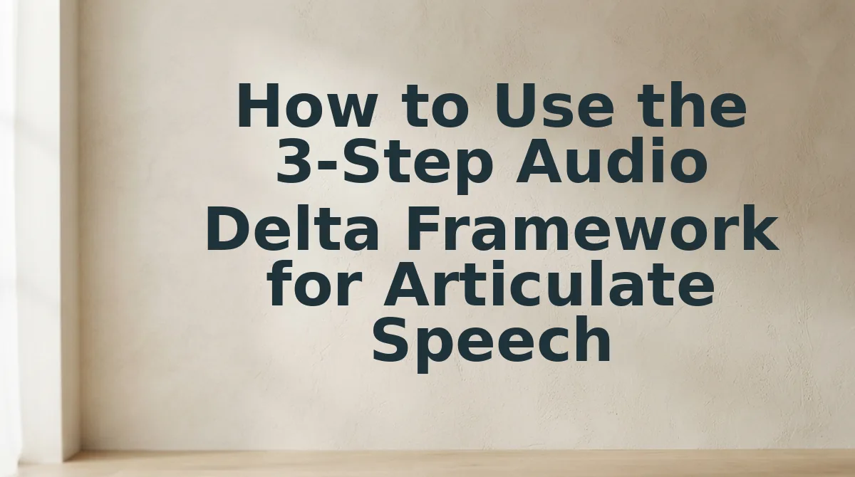 How to Use the 3-Step Audio Delta Framework for Articulate Speech