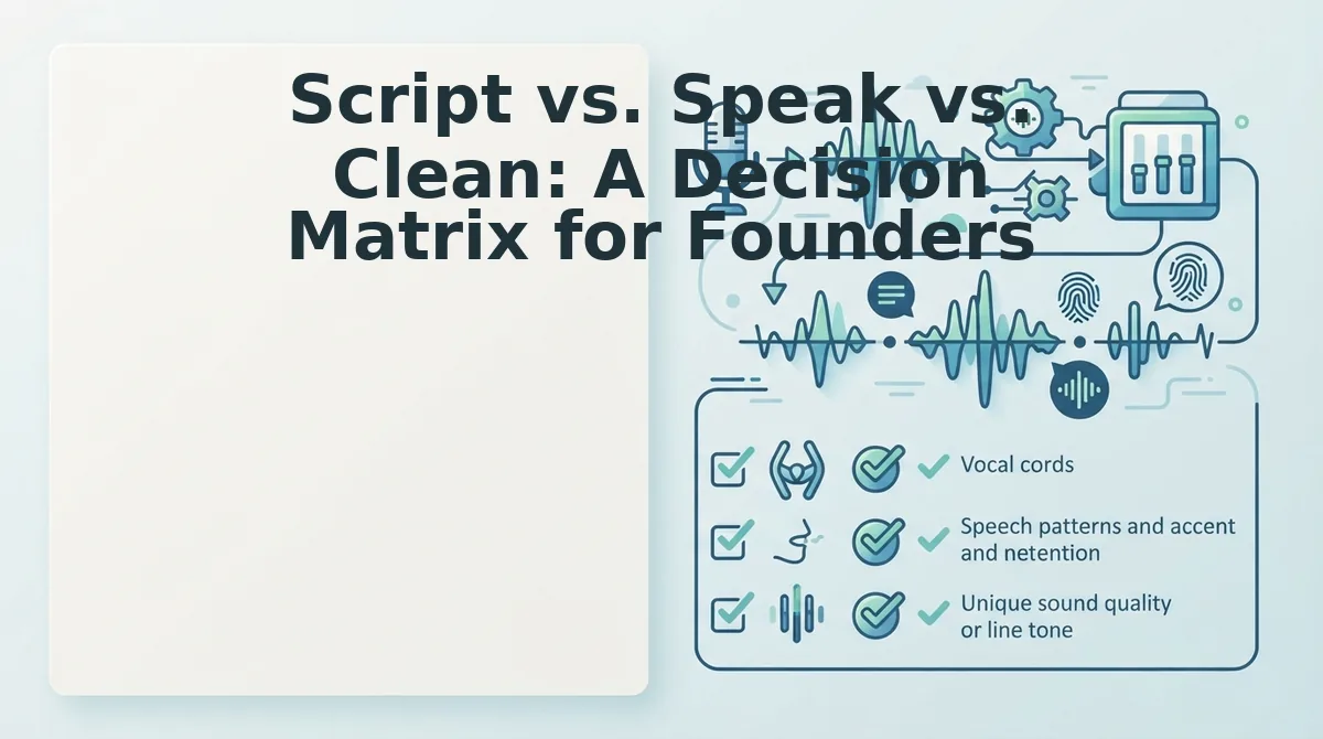Script vs. Speak vs. Clean: A Decision Matrix for Founders