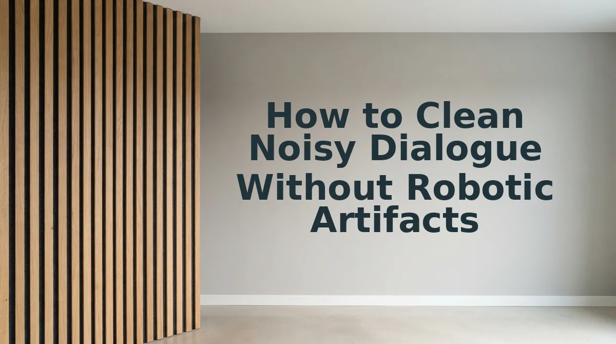 How to Clean Noisy Dialogue Without Robotic Artifacts