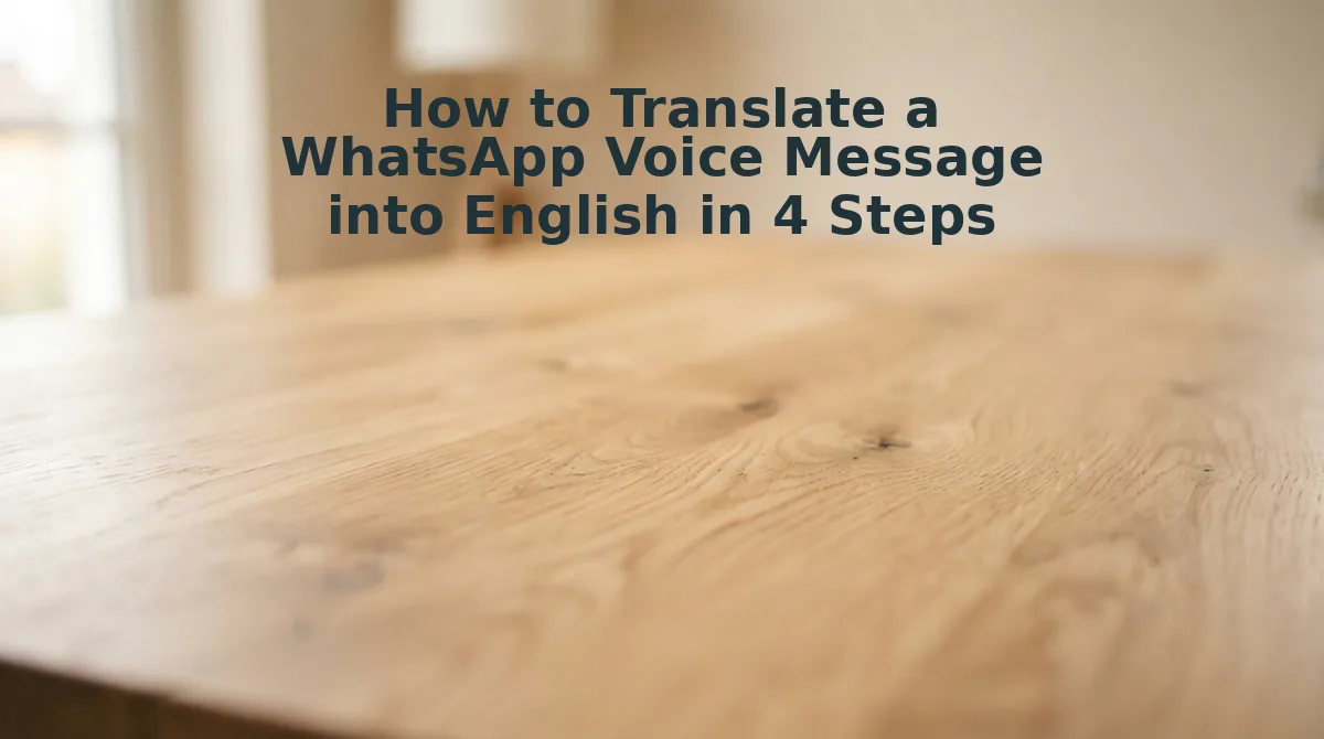 How to Translate a WhatsApp Voice Message into English in 4 Steps
