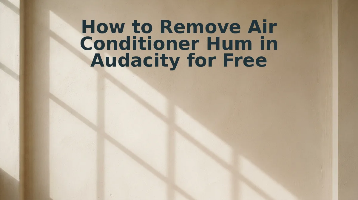 How to Remove Air Conditioner Hum in Audacity for Free