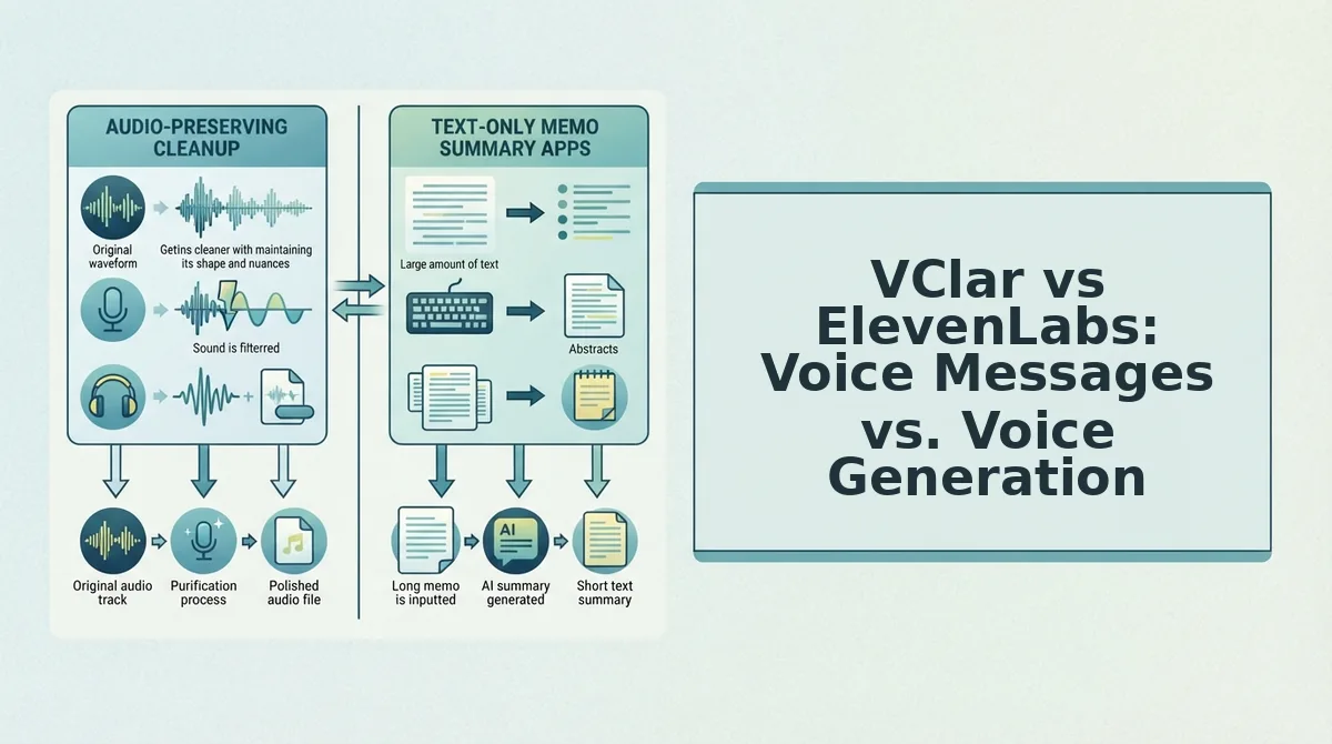 VClar vs ElevenLabs: Voice Messages vs. Voice Generation