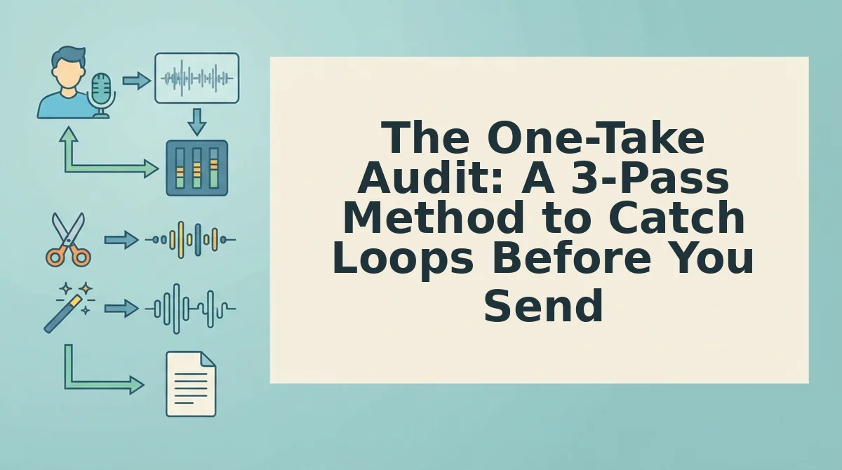 The One-Take Audit: A 3-Pass Method to Catch Loops Before You Send