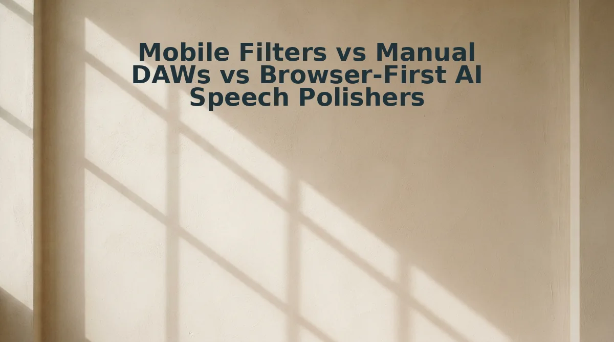 Mobile Filters vs Manual DAWs vs Browser-First AI Speech Polishers