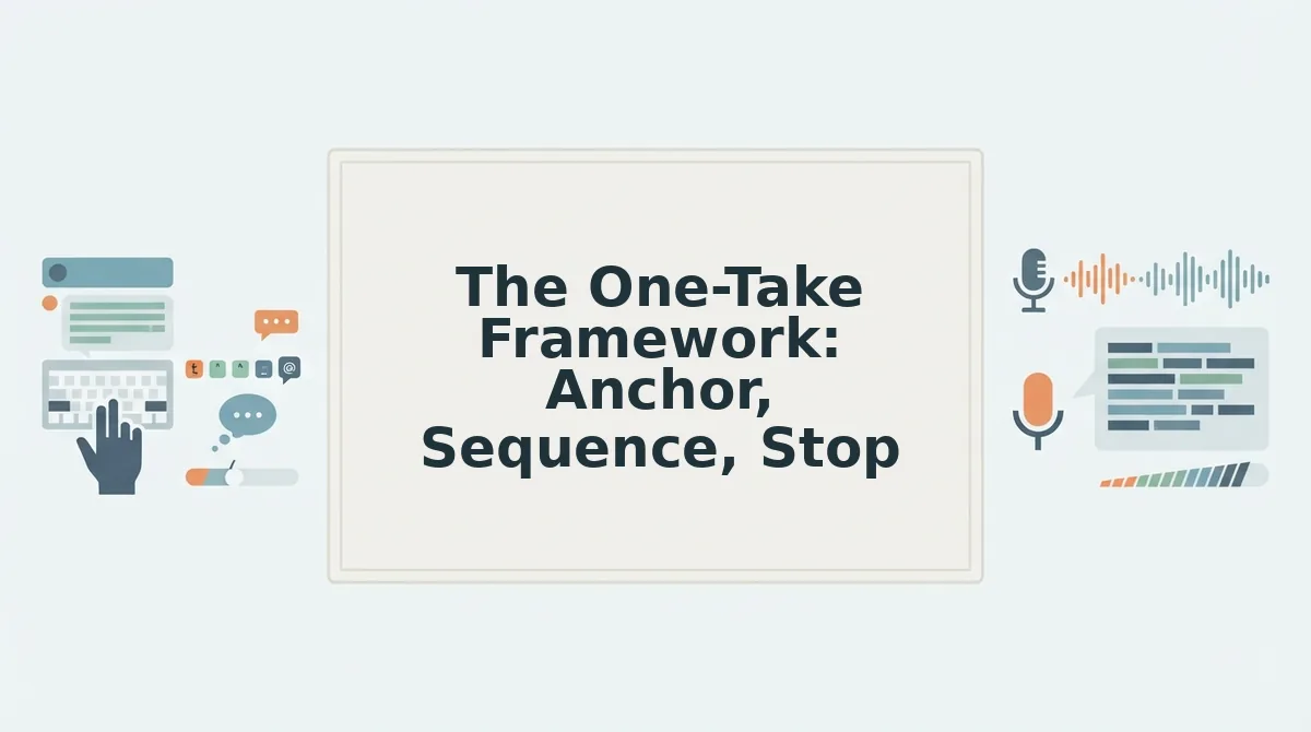 The One-Take Framework: Anchor, Sequence, Stop