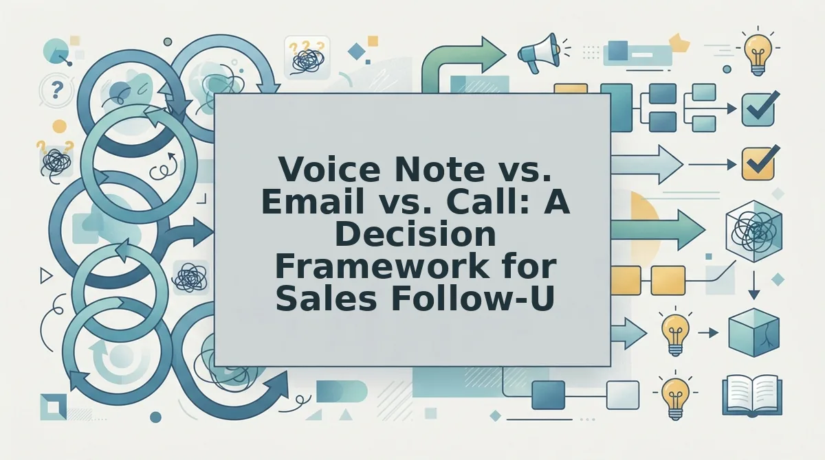 Voice Note vs. Email vs. Call: A Decision Framework for Sales Follow-Up