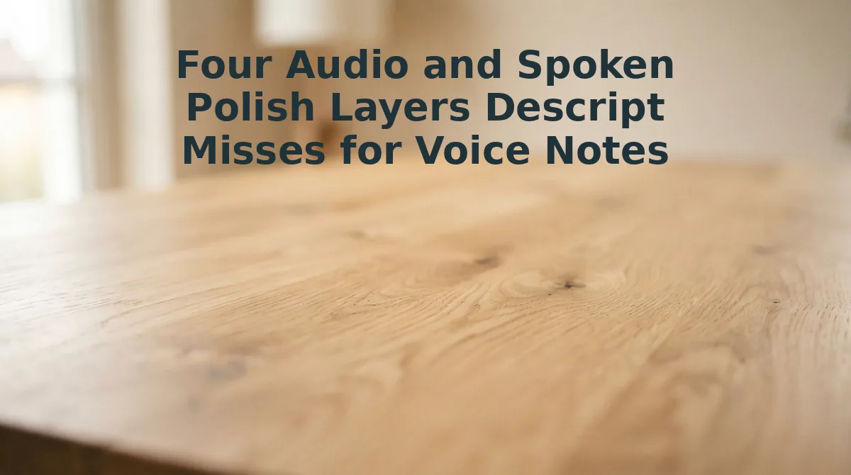 Four Audio and Spoken Polish Layers Descript Misses for Voice Notes
