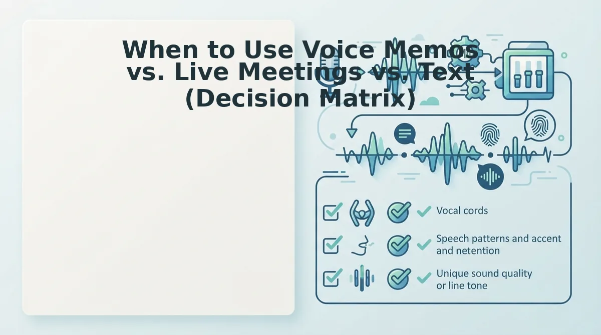 When to Use Voice Memos vs. Live Meetings vs. Text (Decision Matrix)