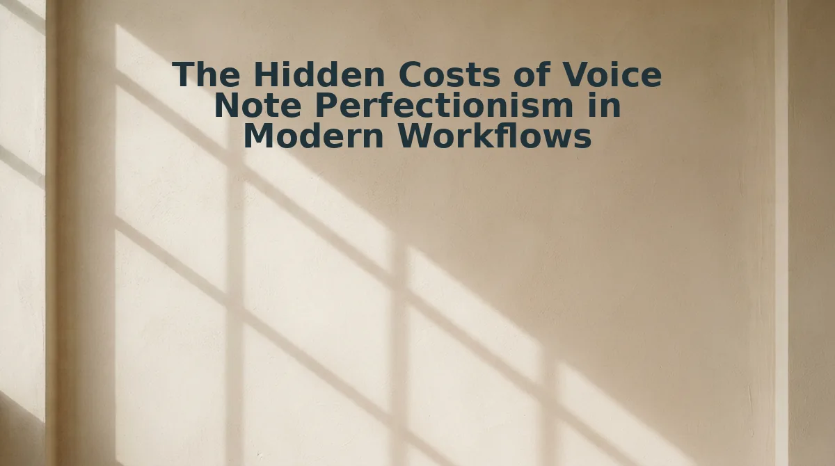The Hidden Costs of Voice Note Perfectionism in Modern Workflows
