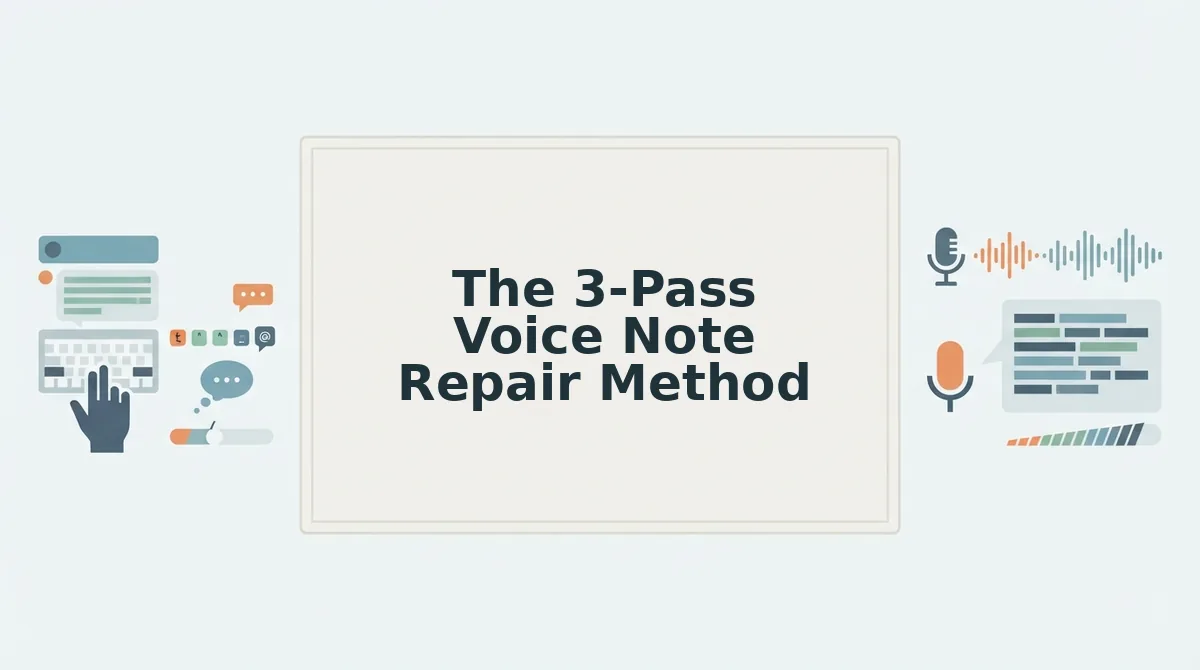 The 3-Pass Voice Note Repair Method