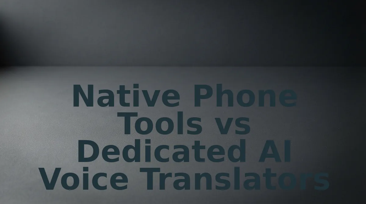 Native Phone Tools vs Dedicated AI Voice Translators