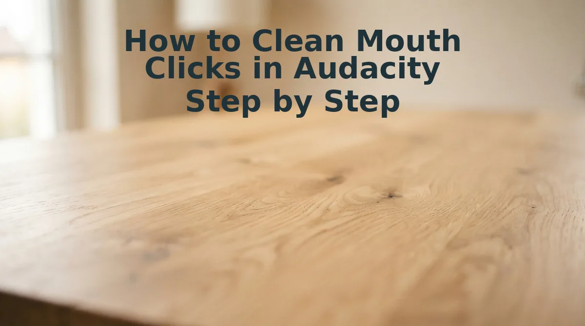 How to Clean Mouth Clicks in Audacity Step by Step