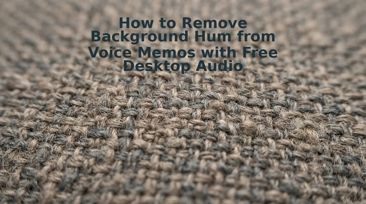 How to Remove Background Hum from Voice Memos with Free Desktop Audio Tools