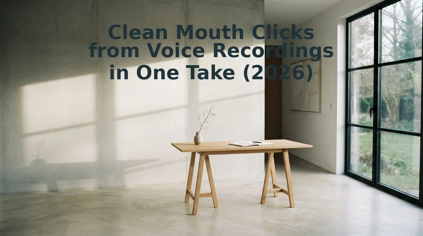 Clean Mouth Clicks from Voice Recordings in One Take