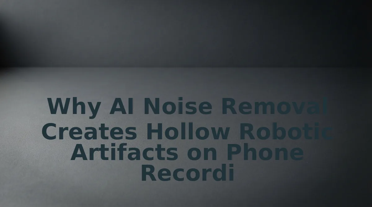Why AI Noise Removal Creates Hollow Robotic Artifacts on Phone Recordings