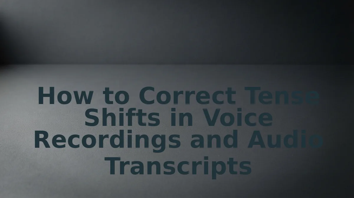 How to Correct Tense Shifts in Voice Recordings and Audio Transcripts Step by Step