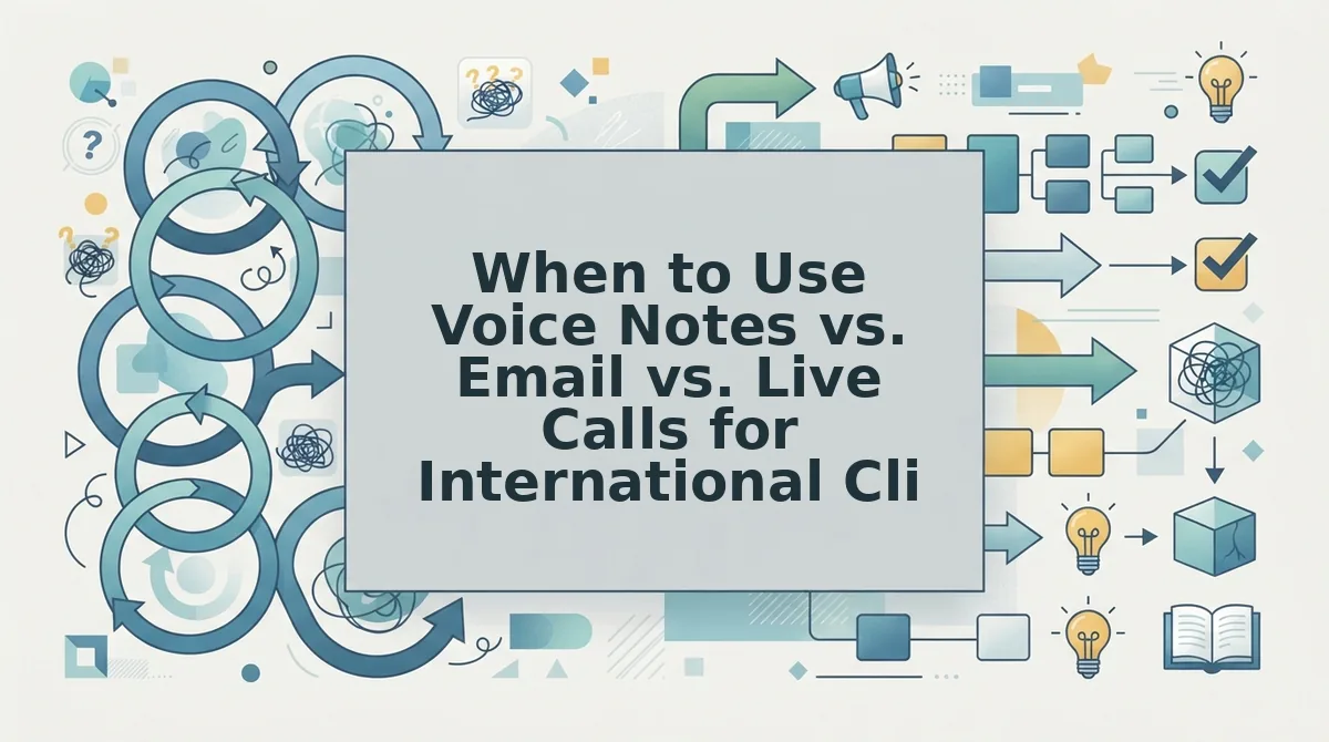 When to Use Voice Notes vs. Email vs. Live Calls for International Clients