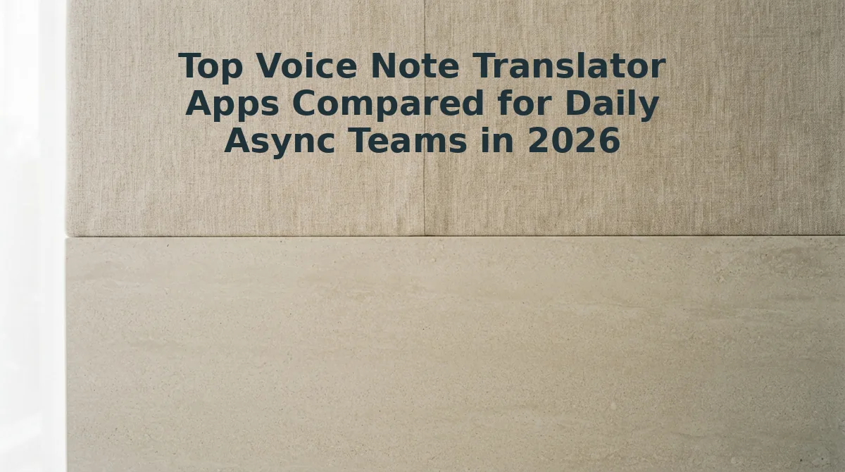 Top Voice Note Translator Apps Compared for Daily Async Teams in 2026