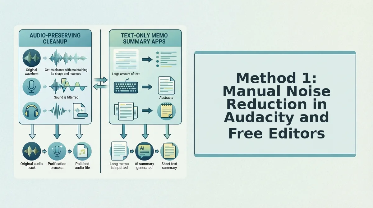 Method 1: Manual Noise Reduction in Audacity and Free Editors