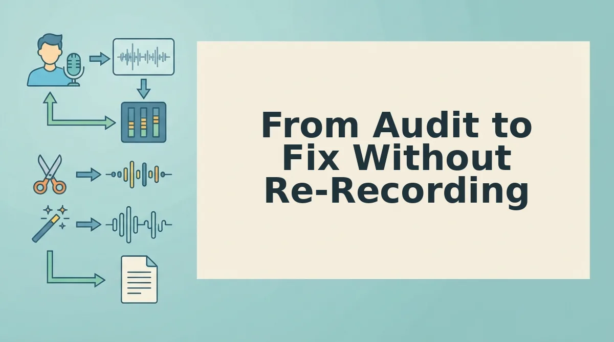 From Audit to Fix Without Re-Recording
