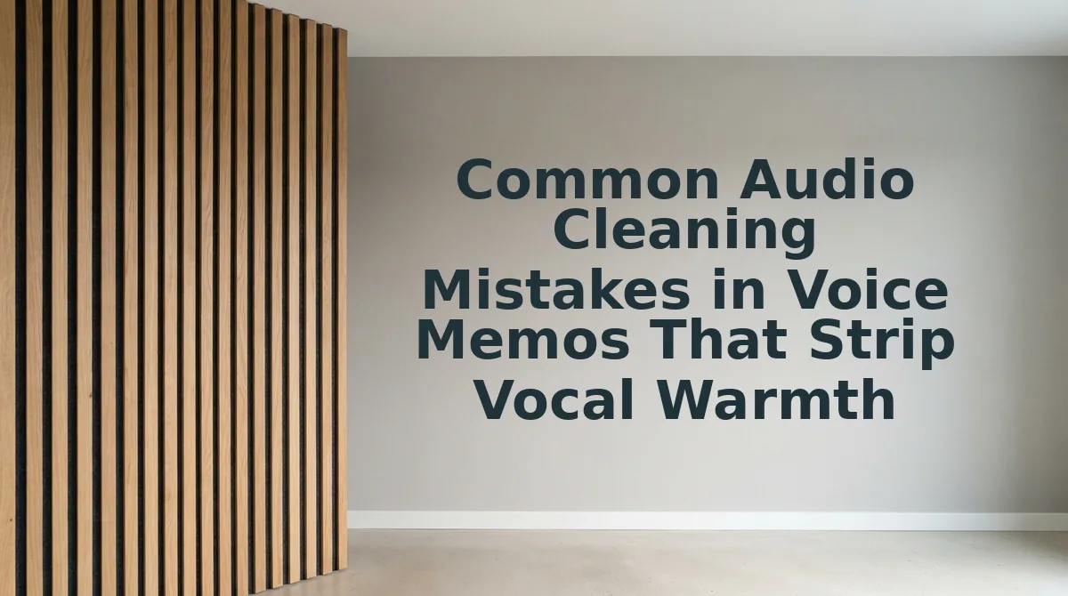 Common Audio Cleaning Mistakes in Voice Memos That Strip Vocal Warmth