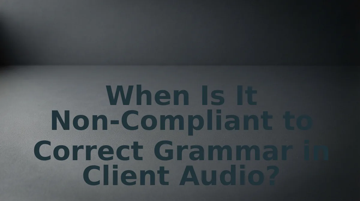 When Is It Non-Compliant to Correct Grammar in Client Audio?