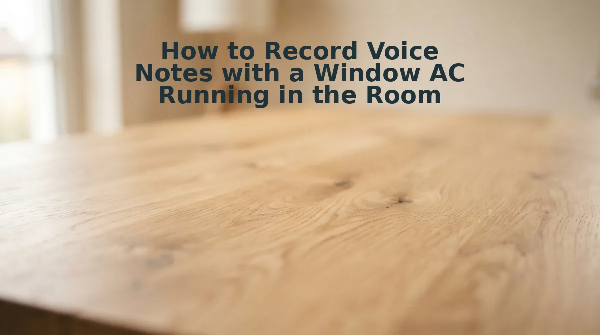 How to Record Voice Notes with a Window AC Running in the Room