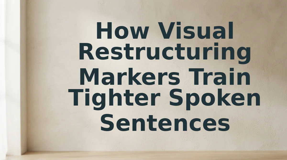 How Visual Restructuring Markers Train Tighter Spoken Sentences